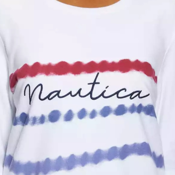 NWT Nautica Womens Crewneck Pullover Red white Blu - Picture 2 of 5